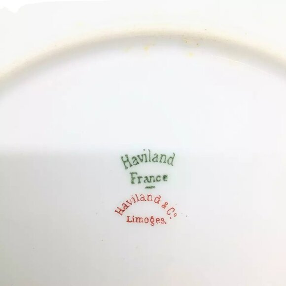 Haviland Limoges France Salad Plate Coupe H1415 White/Gold Trim & Inner Ring - Picture 5 of 5